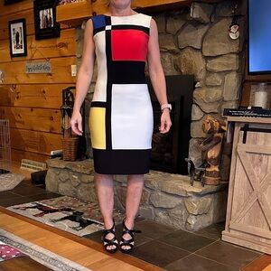 Joseph Ribkoff Bold Geometric Midi Dress